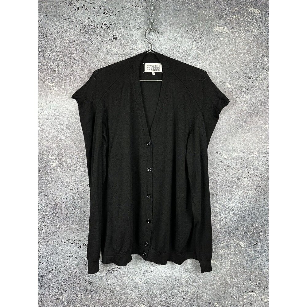MAISON MARTIN MARGIELA 4 DESIGNER MEN’S BLACK CARDIGAN SIZE S